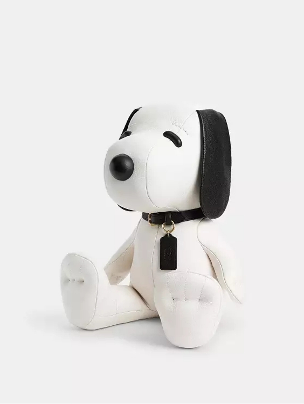 NWT! COACH X Snoopy Plush Dog Toy with Black Ears and Collar - Peanuts-Inspired